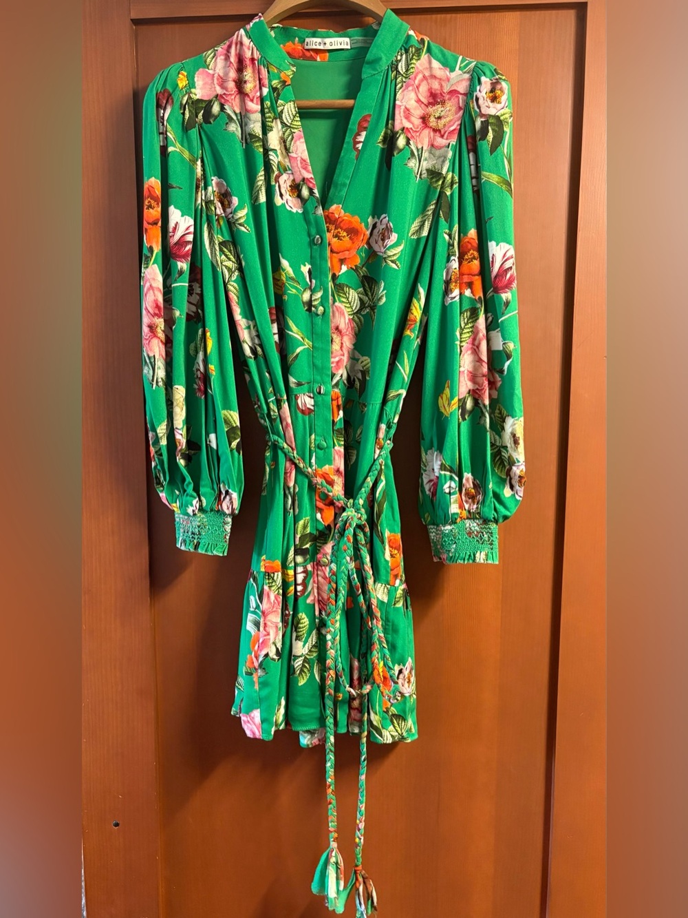 Alice + Olivia Antonette Floral Belted Minidress in Hamptons Floral Large | Sz 2 - Picture 7 of 11